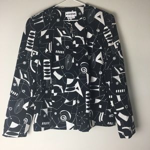 Joan Leslie Jacket Black and White Size 8